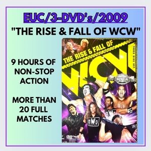 🔥3-DVD'S/"THE RISE & FALL OF WCW"/9HRS/EUC